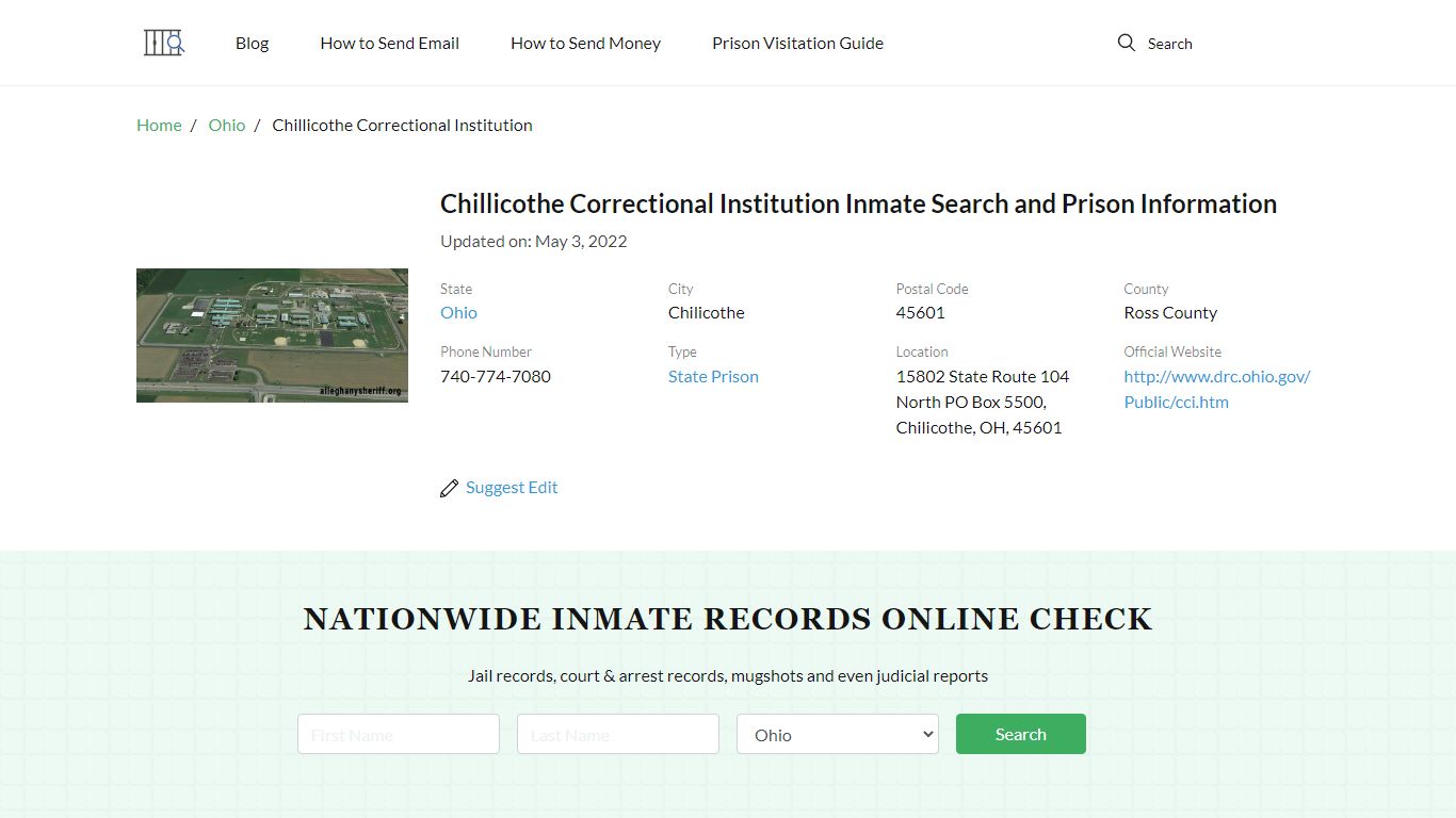 Chillicothe Correctional Institution Inmate Search ...